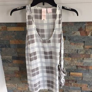 Gemma Plaid silk tank